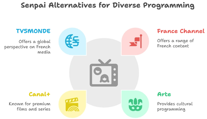 Senpai Stream alternatives 2025 infographic